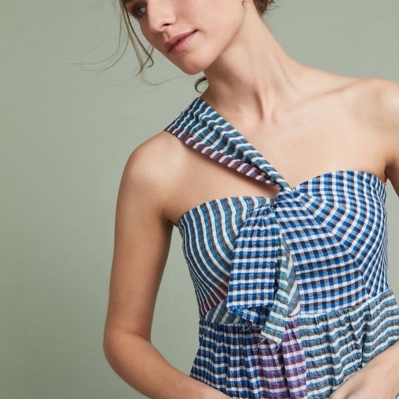 Anthropologie Maeve One Shoulder Midi Dress - Picture 2 of 8